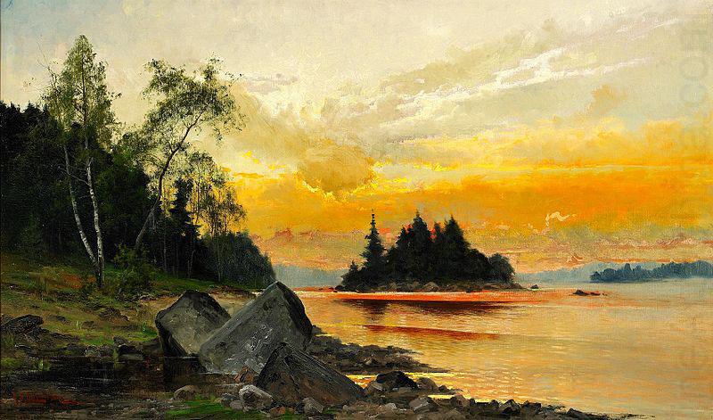 Mauritz Lindstrom Evening Colors on the Lake china oil painting image